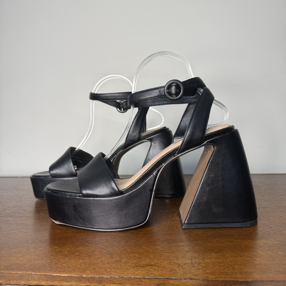 Steven New York Paysin Chunky Platform Black Heels Sandals Sz 10 Prom Formal - Picture 6 of 11